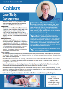 Case Studies: this one is about Ransomwear. This is a reference to a link to download a pdf 