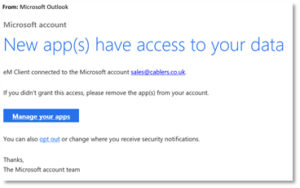 Sample of a phishing email