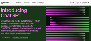 ChatGPT front page